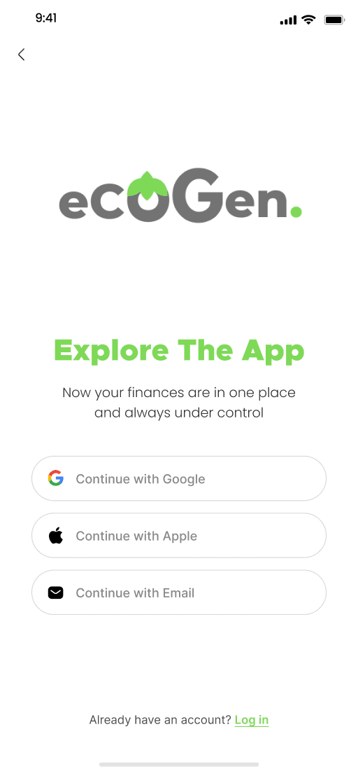 EcoGen Login Screen